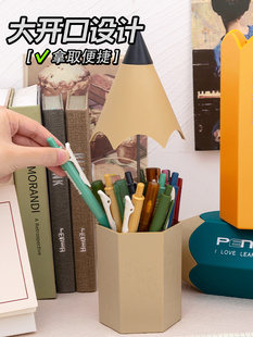 复古搞怪铅笔造型笔筒儿童女孩男孩文具收纳盒学生书桌办公室桌面