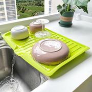 多功能大号厨房沥水托盘水果蔬菜，塑料沥水盘长方形，碗筷餐具沥水架