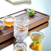 水晶茶具玻璃茶杯 品茗杯小茶杯子 彩色功夫茶杯 耐热玻璃杯