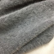 意产灰色纯色高档羊毛绒貂绒长毛，布料秋冬厚大衣外套进口时装面料