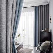北欧简约2021年隔音遮光棉麻窗帘成品，客厅卧室飘窗现代布