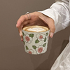 日式复古陶瓷拉花咖啡杯ins简约拿铁杯澳白咖啡杯可爱早餐牛奶杯