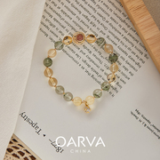 oarva黄水晶手链女转运招财绿幽灵，天然草莓晶手饰，送闺蜜礼物手串