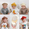 韩版婴幼儿针织贝雷帽男女宝宝英伦复古毛线帽婴儿画家帽南瓜帽子