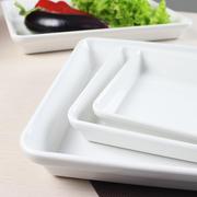 塑料白色长方形凉菜托盘密胺，仿瓷卤味盘子商用a5食品级熟食展示盘