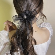 韩国高级感水晶网纱蝴蝶结，头绳女气质丸子头，皮筋发绳优雅马尾发圈