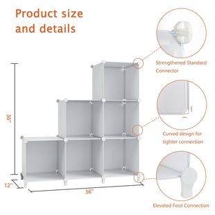 塑料置物架简易储物架立方体存储管理器6格立方体DIY壁橱书架
