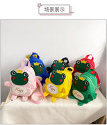 幼儿园书包儿童男童女孩1-3-5岁防走失绳可爱青蛙，双肩宝宝小背包