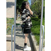 学院风短袖短裤休闲运动服套装女夏季学生韩版宽松显瘦跑步两件套