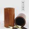 复古创意时尚木质笔筒仿古实木制毛笔筒(毛笔筒，)原木圆形中国风办公室用品