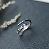 天然月光石纯银蛇形戒指开口指环女小众设计感轻奢高级感精致礼物
