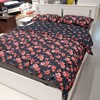 IKEA宜家巴克维克被套枕套现代简约花卉日式红色纯棉床品春秋被罩