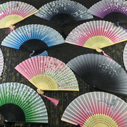 日式折扇中国风女式扇子绢扇樱花和风工艺古典风舞蹈小折叠古装扇