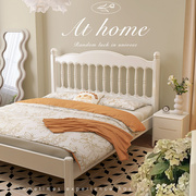 全实木床约温莎床白色，单人床1.8米1.5复古法式床奶油风美式