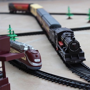 仿真古典儿童火车超长9.4米轨道，电动模型套装，轨道车男孩玩具益智