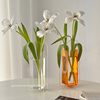 ins现代简约透明亚克力花瓶，桌面装饰摆件客厅，插花水养鲜花小花瓶