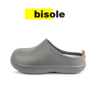 bisole日本厨师鞋情侣防水防滑厚底包头半拖鞋懒人医生手术室拖鞋