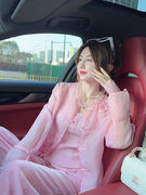 新中式国风禅意2024年春夏季女装气质，名媛高级感粉色衬衫上衣