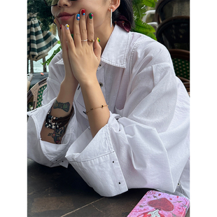 衬衣女款2025年新款爆款高级感轻奢减龄洋气长袖白色宽松棉麻衬衫