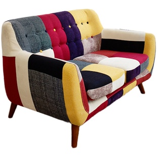 日式小户型客厅创意家具个性，单人双人三人位彩色，布艺沙发家俬沙发