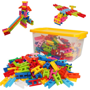 幼儿园桌面塑料百变拼插楼梯H积木女孩男孩简单益智2-3岁儿童玩具
