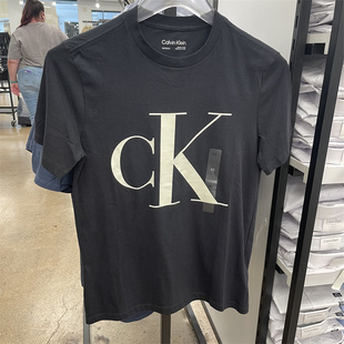CK/Calvin Klein男士经典款大logo基础款都市风纯色棉短袖半袖t恤