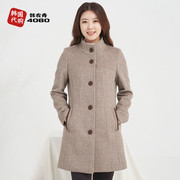 韩国冬季中老年女装毛呢外套立领，宽松妈妈装简约上衣洋气co210008
