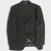 冬季男士墨绿色羊毛呢西装，外套厚款两粒单排扣便服单西美式休闲