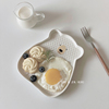 ins陶瓷小熊盘子创意可爱卡通，菜盘家用早餐，甜点儿童餐具北欧风