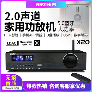 发烧级hifi大功率功放双核芯TPA3255立体声无损U盘播放LDAC蓝牙