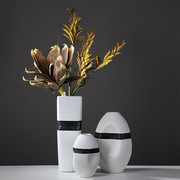 现代简约花瓶客厅家居，饰品花艺花瓶花艺，摆件黑白陶瓷北欧花瓶