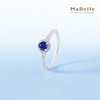 mabelle玛贝尔18k白金，单颗粒(单颗粒)蓝宝，石群镶钻石戒指蓝宝石42分