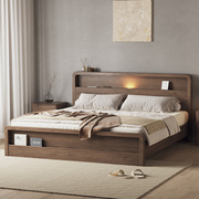 掘素全实木床双人床现代简约新中式床1.8主卧床原木床1.5米次卧床
