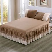 纯棉床罩床裙单件全棉床套纯色，双拼防尘罩床垫，保护套简约大气床单