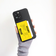 y006黄底小票卡包手机壳适用于iphone15promax苹果14promax防摔131214公交门禁，卡套xse插卡槽13pro软15pro
