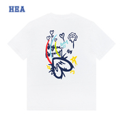 HEA国潮醒狮创意趣味涂鸦印花T恤男女同款百搭潮牌休闲短袖夏