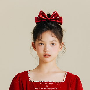韩版女童，蝴蝶结发卡头顶，高级感