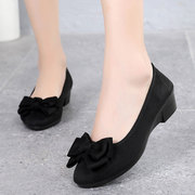 老北京布鞋女时尚坡跟单鞋，软底厚底黑色上班工作鞋，久站不累脚