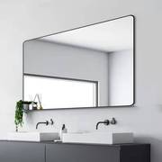 铝合金浴室镜洗手间厕所壁挂玻璃卫浴贴墙自粘免打孔卫生间镜子