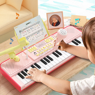 电子琴儿童初学乐器37键多功能，钢琴儿童玩具带话筒可弹奏家用女孩