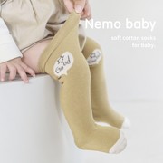 高腰袜子宝宝长筒袜冬秋纯棉1一2岁女童婴儿中长款春夏季护腿男宝