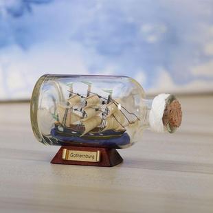 地中海瓶中船瓶子里的帆船玻璃帆船瓶子船许愿船漂流瓶创意摆件A