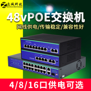 标准PObE交换机48V供电4路8路16口4芯网线供电48V监控网络摄像头