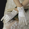 新娘手套蕾丝黑白酒红色结婚礼服，秀禾服白纱婚纱缎面短款优雅复古
