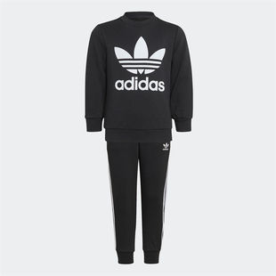 Adidas阿迪达斯三叶草男女小童运动休闲卫衣卫裤长款套装 H25250