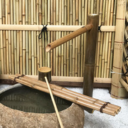日式庭院竹流水摆件竹子装饰造鱼缸石槽石钵循环水仿真竹子流水器