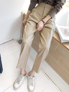 西装裤女春夏2024裤子垂感高级感职业垂感直筒休闲显瘦烟管裤