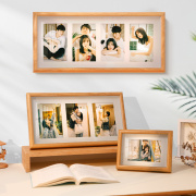 创意洗照片定制相框摆台6六寸相册框摆件，中空组合挂墙加木质相片