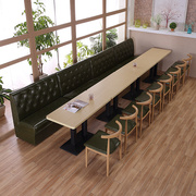 主题西餐厅咖啡厅沙发卡座现代奶茶甜品店桌椅餐饮饭店餐桌椅组合