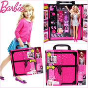 正版芭比娃娃换装梦幻衣橱大礼盒X4833闪亮度假屋女孩儿童玩具
